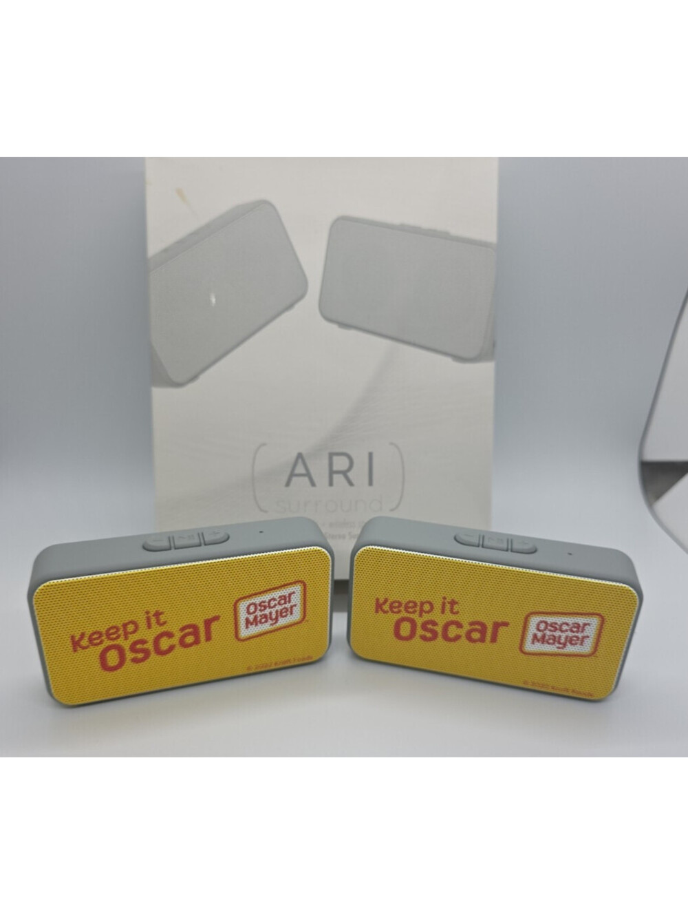 Ari Oscar Mayer  Surround Twin Portable Bluetooth Speakers Collectible